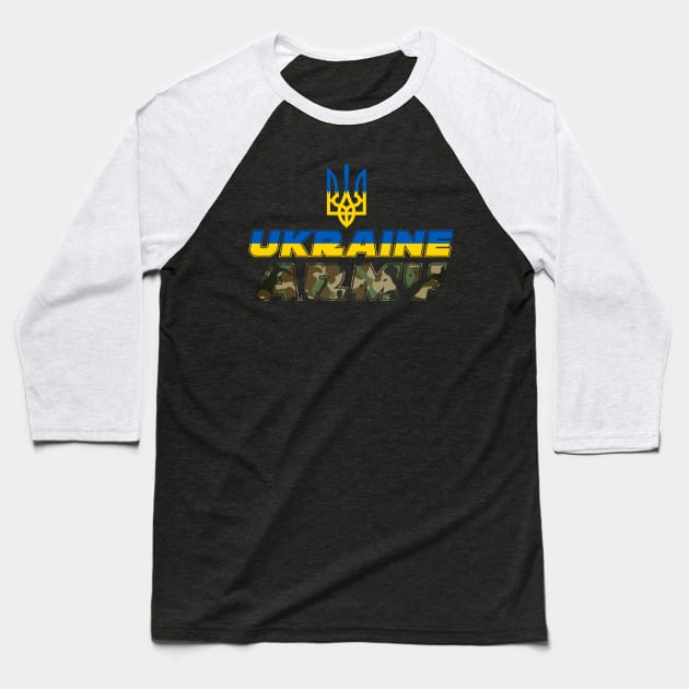 Ukraine Army Design Baseball T-Shirt by Proway Design